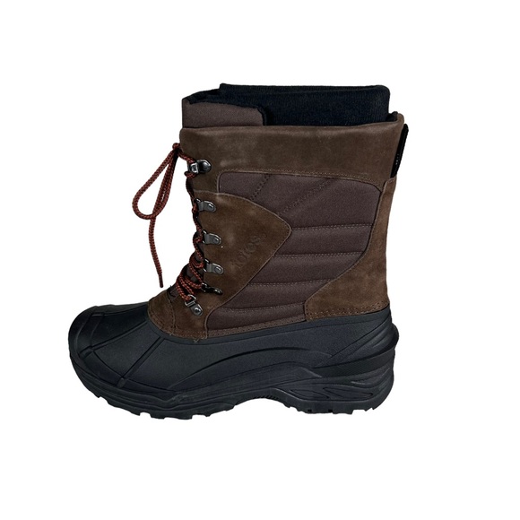 NEW Totes Briggs Men's Brown Suede Waterproof Snow Boots - Picture 2 of 9